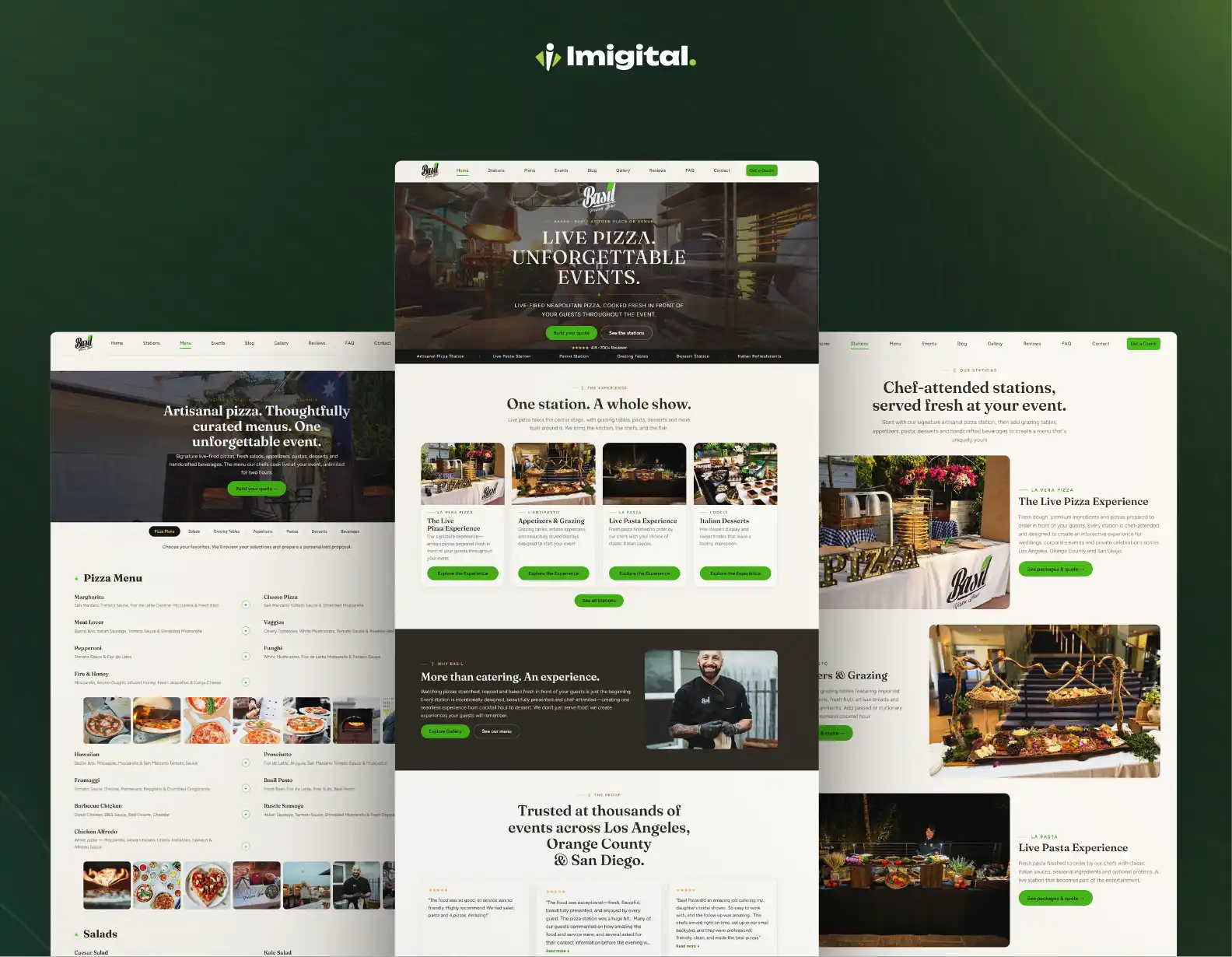 Basil Pizza Bar Website Development